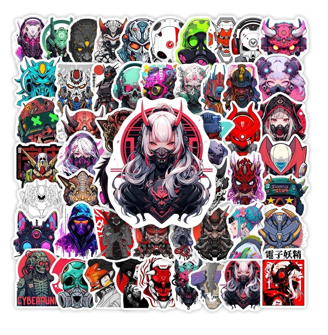 Cyberpunk Rvt Sticker Cyberpunk Avatar Stickers 60pcs Art Tattoo Waterproof Stickers for DIY ...