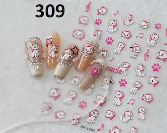 5D Nail Stickers, Cartoon Mickey Minnie Donald Duck Nail Art Decals Nail, Disney Animation Art Supplies, Press on Nails, Gift for her