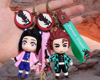 Llavero con colgante de anime de dibujos animados, llavero de juguete de muñeca, llavero con dije de bolso kawaii para mochila escolar, bolso, llave de coche, regalos