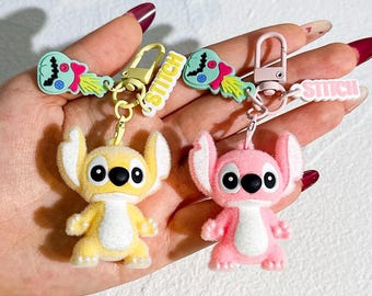 Llavero de Lilo y Stitch, llavero de juguete de dibujos animados, llavero con colgante de muñeca kawaii para teléfono, billetera, bolsos, mochilas, llaves, regalos.