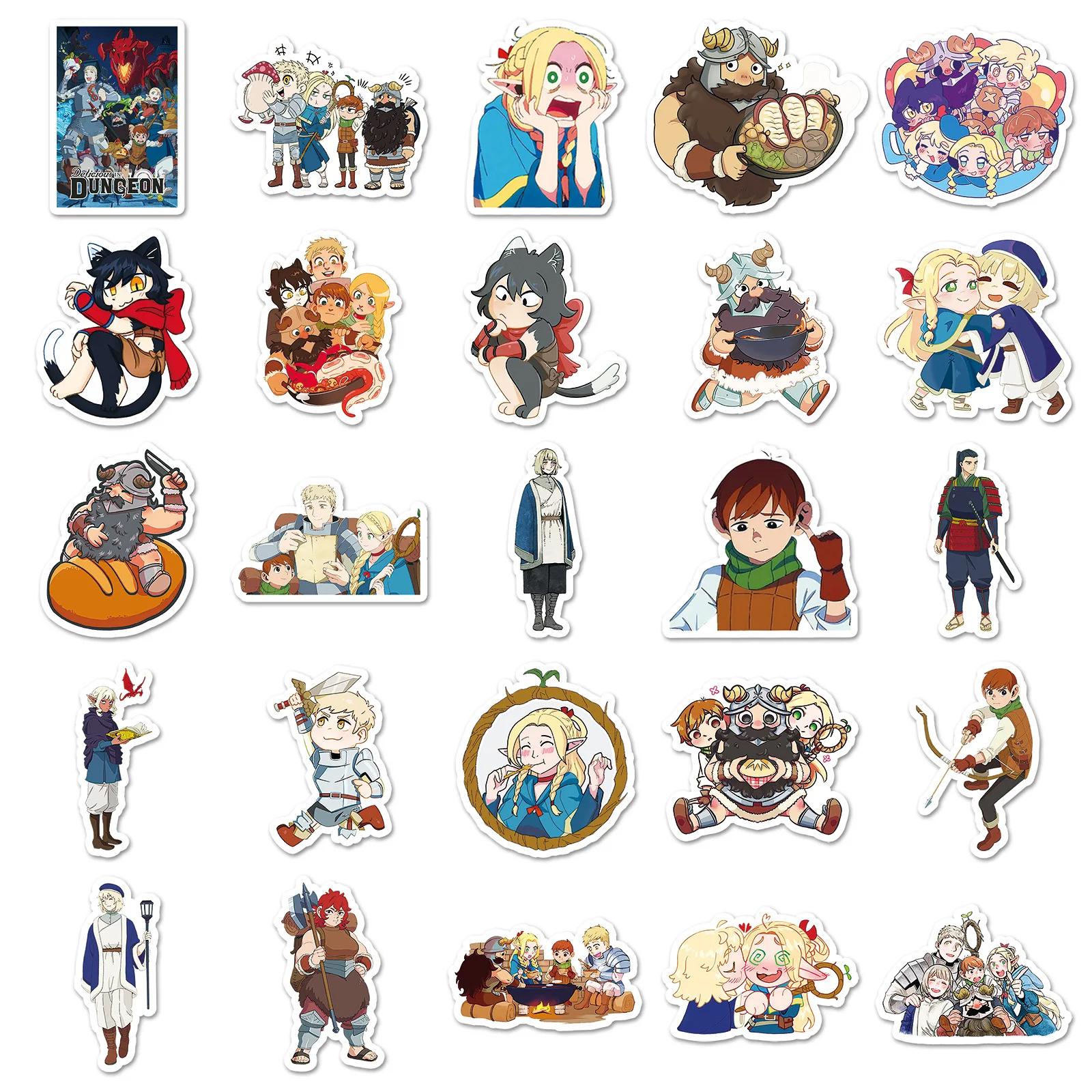 Axt Sticker 50pcs Delicious in Dungeon Stickers Kawaii Cartoon Decals Stickers for ...