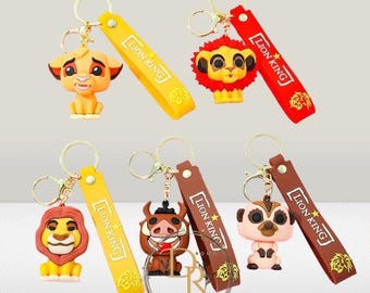 Llavero de El Rey León, llavero de Simba, colgante de muñeco de dibujos animados para cartera, bolso, mochila, regalos, llaveros para hombres y mujeres.
