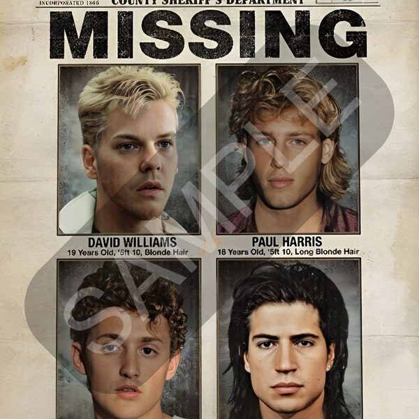 Lost Boys Poster | Missing | Movie | A4