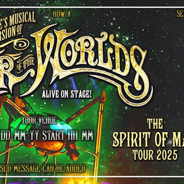 Ticketmasher War of the Worlds Alive on Stage Spirit of Man Tour - Surprise Gift Ticket