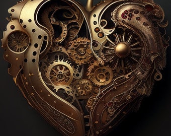 Steampunk Heart Postcard