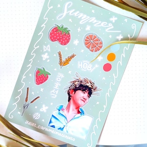 Sticker sheet BTS J-hope “Summer”, fanart, K-pop, army