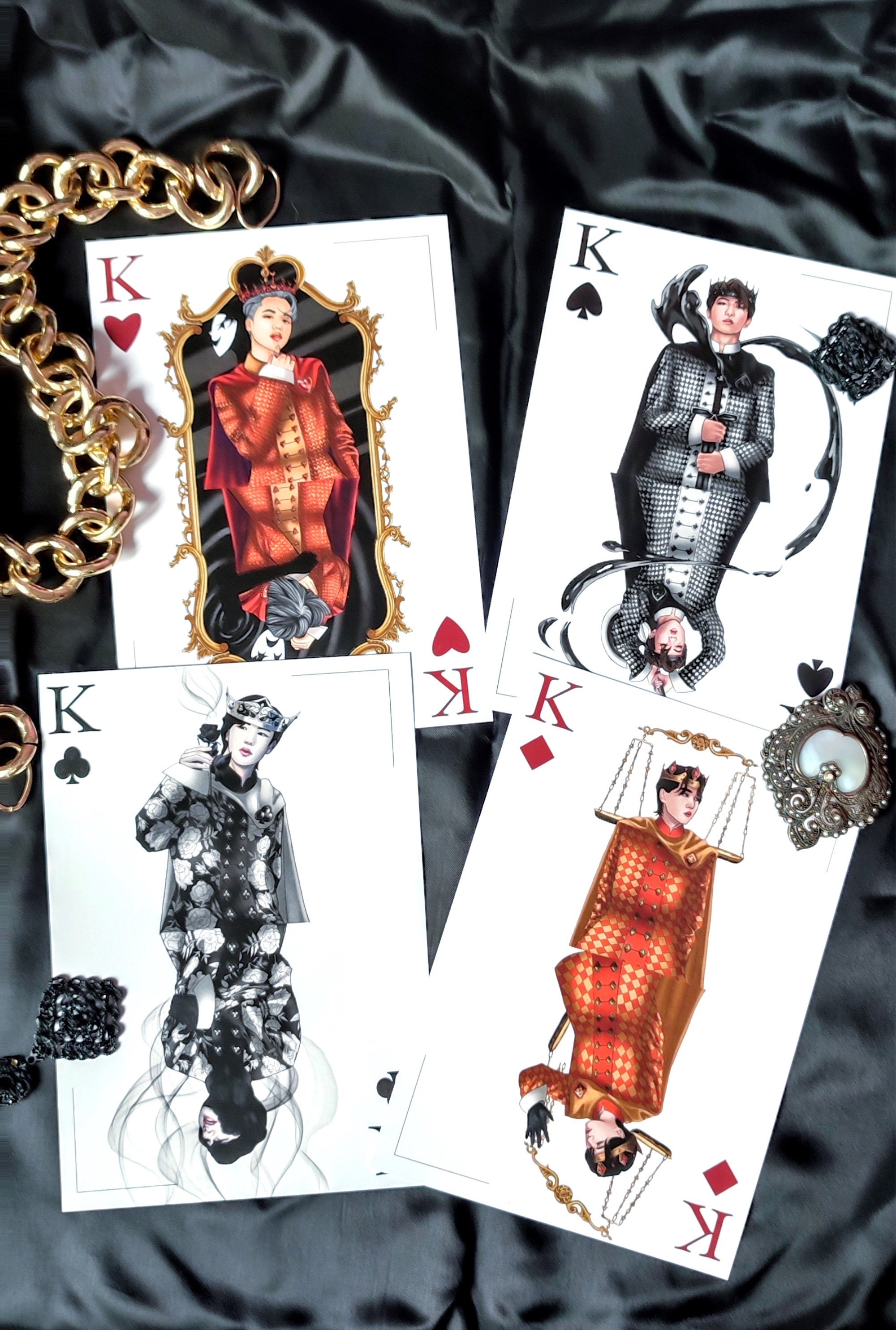 BTS House of Cards Kings A5 Art Prints, Jimin, Rm, Jin, Suga