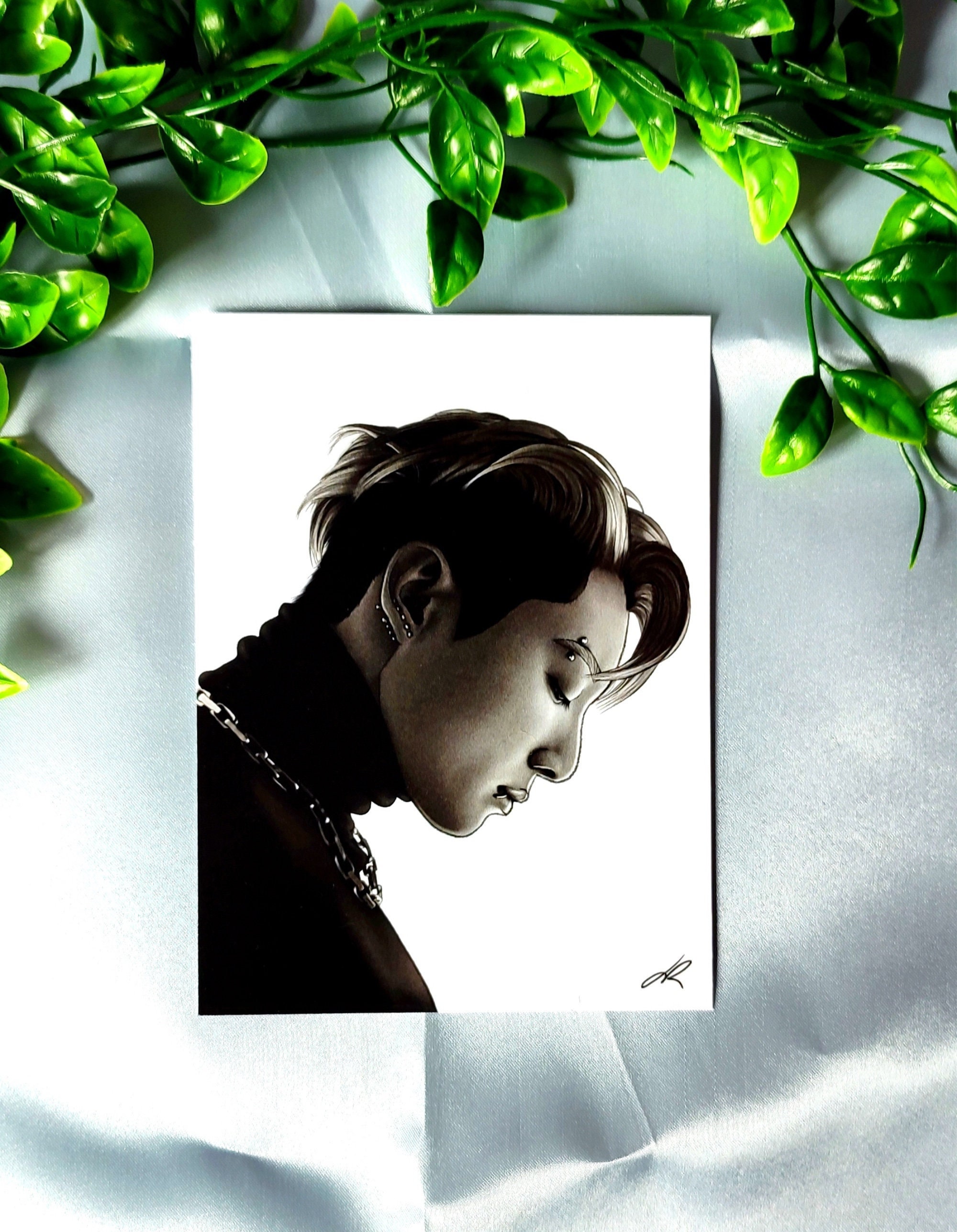 BTS Jungkook GQ Portrait A3, A6 Art Print, Fanart, K-pop, Army, Jk