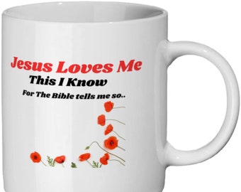 Jesus Loves Me Gift, Christian Mug Designs, Pastor Appreciation gift -thank you church gift- Custom Jesus Loves You gift Mug-