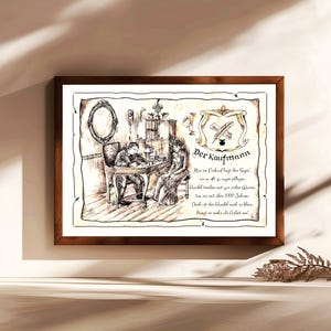 Commerciante, regalo, dipinto a mano, personalizzabile, quadro professionale con poesia, regalo personale, regalo di compleanno, regalo di Natale