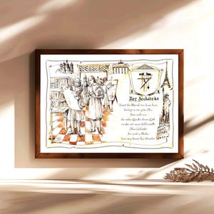 Architetto, idea regalo, dipinto a mano, personalizzabile, quadro professionale con poesia, regalo personale, regalo di compleanno