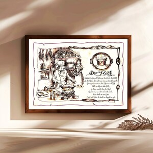 Cuoco, regalo, dipinto a mano, personalizzabile, quadro professionale con poesia, regalo personale, regalo di compleanno, regalo di Natale