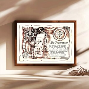 Ingegnere, regalo, dipinto a mano, personalizzabile, quadro professionale con poesia, regalo personale, regalo di compleanno, regalo di Natale