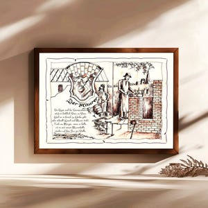Muratore, regalo, dipinto a mano, personalizzabile, quadro professionale con poesia, regalo personale, regalo di compleanno, regalo di Natale
