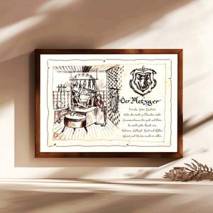Carnicero, regalo, pintado a mano, personalizable, cuadro profesional con poema, regalo personal, regalo de cumpleaños, regalo de Navidad