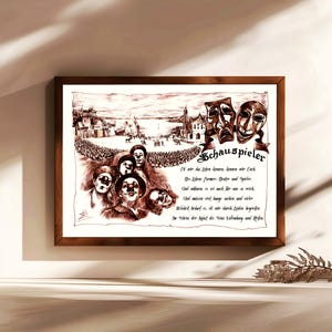 Attore, regalo, dipinto a mano, personalizzabile, quadro professionale con poesia, regalo personale, regalo di compleanno, regalo di Natale