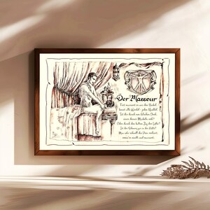 Massaggiatore, regalo, dipinto a mano, personalizzabile, immagine professionale con poesia, regalo personale, regalo di compleanno, regalo di Natale
