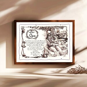 Nonno, regalo, dipinto a mano, personalizzabile, immagine del nonno con poesia, regalo personale, regalo di compleanno, regalo di Natale