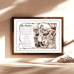 Dottore, quadro professionale con poesia, dipinto a mano, personalizzabile, regalo personale, idea regalo, regalo di compleanno, regalo di Natale