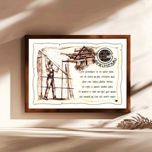 Costruzione di impalcature, regalo, dipinto a mano, personalizzabile, descrizione del lavoro con poesia, regalo personale, regalo di compleanno, regalo di Natale
