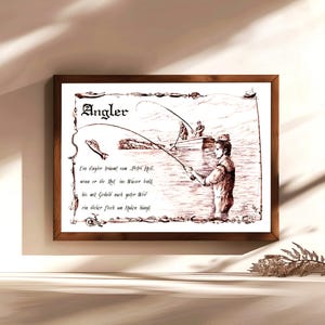 Pescatore, idea regalo, dipinto a mano, quadro professionale con poesia, personalizzabile, regalo personale, regalo di compleanno, regalo di Natale