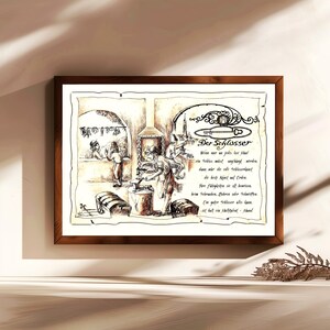 Fabbro, regalo, dipinto a mano, personalizzabile, quadro professionale con poesia, regalo personale, regalo di compleanno, regalo di Natale