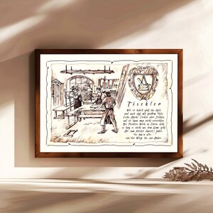 Falegname, regalo, dipinto a mano, personalizzabile, descrizione del lavoro con poesia, regalo personale, regalo di compleanno, regalo di Natale