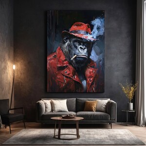 Gorilla Wall Art, Gorilla Portrait, Gorilla Canvas Print, Gorilla Pop Art Wall Art, Gorilla Art on Canvas, Gorilla Abstract Art