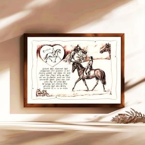 Cavaliere, regalo, dipinto a mano, personalizzabile, immagine del cavaliere con poesia, regalo personale, regalo di compleanno, regalo di Natale
