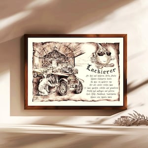 Pittore, regalo, dipinto a mano, personalizzabile, immagine professionale con poesia, regalo personale, regalo di compleanno, regalo di Natale