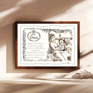 Nonna, regalo, dipinto a mano, personalizzabile, idea regalo nonna con poesia, regalo personale, regalo di compleanno, regalo di Natale