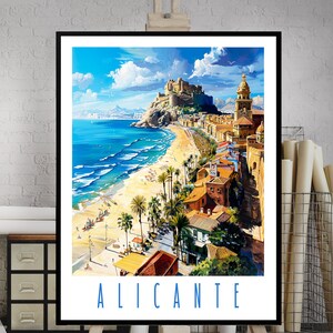 Alicante Reiseposter Wandkunst Travel Poster Alicante Wanddekoration Alicante Poster Geschenk Alicante Vintage poster