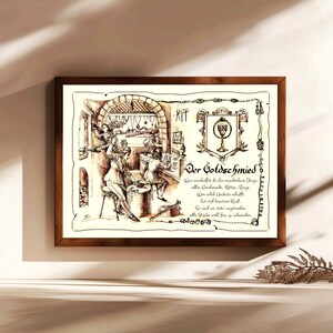 Orafo, regalo, dipinto a mano, personalizzabile, quadro professionale con poesia, regalo personale, regalo di compleanno, regalo di Natale