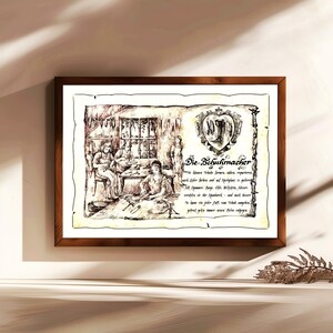 Calzolaio, regalo, dipinto a mano, personalizzabile, quadro professionale con poesia, regalo personale, regalo di compleanno, regalo di Natale