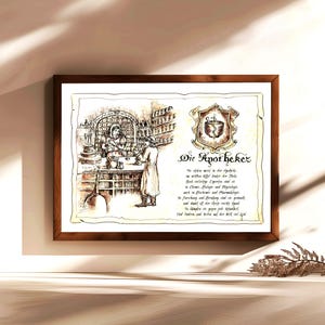 Farmacista, regalo, dipinto a mano, personalizzabile, immagine professionale con poesia, regalo personale, regalo di compleanno, regalo di Natale