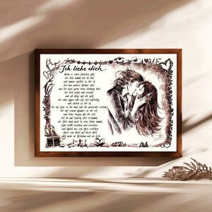 Ti amo, regalo, dipinto a mano, personalizzabile, poesia sull'amore, regalo personale, regalo di compleanno, regalo di Natale