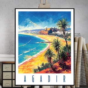 Poster di viaggio di Agadir, poster da parete, poster di viaggio, poster di viaggio di Agadir, idea regalo, poster di Agadir, arredamento per la casa, poster di Agadir