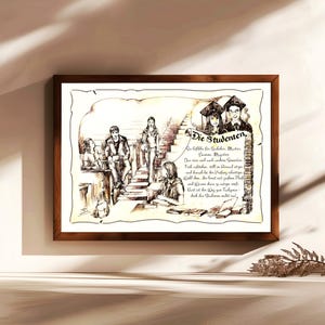 Studenti, regalo, dipinto a mano, personalizzabile, studente con poesia, regalo personale, regalo di compleanno, regalo di Natale