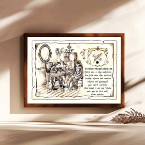 Agente assicurativo, dipinto a mano, personalizzabile, immagine professionale con poesia, regalo personale, regalo di compleanno, regalo di Natale