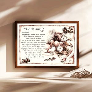 Ti amo, idea regalo, dipinto a mano, personalizzabile, poesia d'amore, regalo personale, regalo di compleanno, regalo di Natale