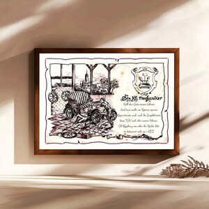 Meccanico auto, regalo, dipinto a mano, personalizzabile, con poesia, regalo personale, regalo di compleanno, regalo di Natale