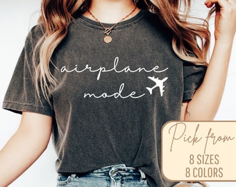 Camiseta de modo vuelo, camiseta de modo avión, camiseta de avión, camiseta de viaje, regalo de aventurero, regalo para viajero, camiseta de modo avión, camiseta de vacaciones