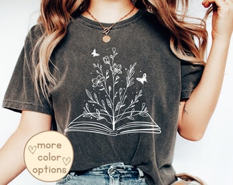 Wildflowers Book Shirt Book Lovers T-shirt Gift for Book Lover Gift For Bookish Book Sellers Gift Gift For Teachers Readers' T-shirt