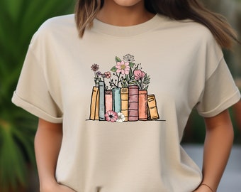 Book Lover shirt, Flower Books Shirt, Gift for Book Lover, Reading Shirt, Book With Flowers,Floral Books,Gift for Bookworms,Reading Sweatshirt