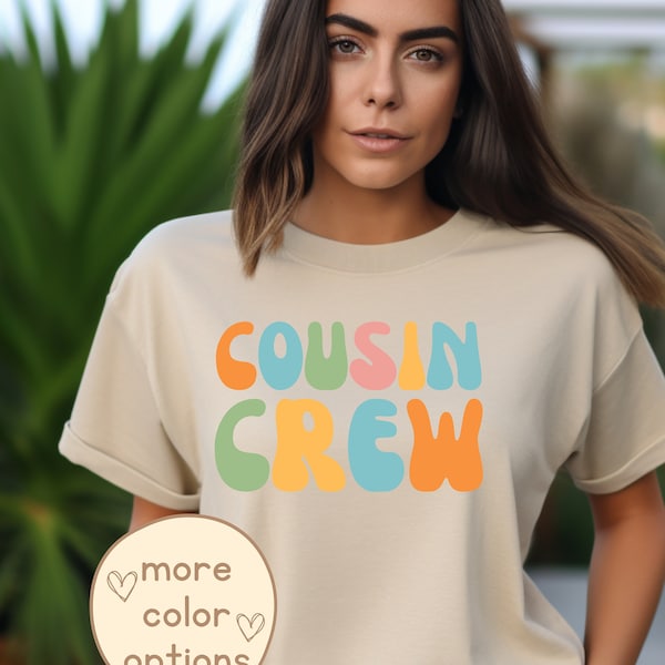 Cousin Crew Shirts for Kids, Cousin Shirts Retro Matching Cousin Crew Shirt, Cousin Camp Big Cousin Crew TShirt Groovy Beach Cousin Vacation