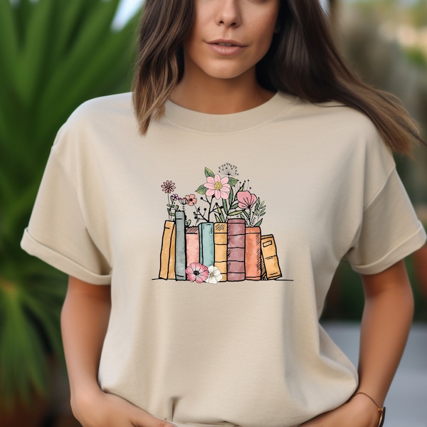 Book Lover shirt, Flower Books Shirt, Gift for Book Lover, Reading Shirt, Book With Flowers,Floral Books,Gift for Bookworms,Lesen Sweatshirt