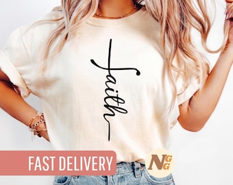Camiseta con cruz de fe, regalo cristiano para mujeres, camiseta minimalista con motivos religiosos, camiseta con versículos bíblicos, confirmación, bautismo, cumpleaños.