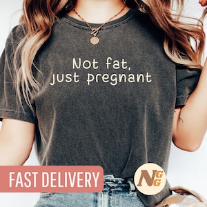 zabawna mama koszula, zabawna koszulka ciążowa-nie gruba, po prostu w ciąży, prezent macierzyński, oczekująca mama koszula, prezent na baby shower, humor t-shirt
