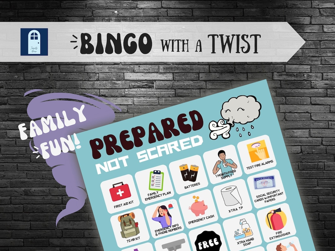 Emergency Preparedness Game Printable Family Activity, Bingo Download