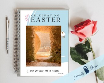 Easter Devotional Binder with photographs, Printable cover pages, Holy Week one page for each day, Includes Easter Traditions Worksheet